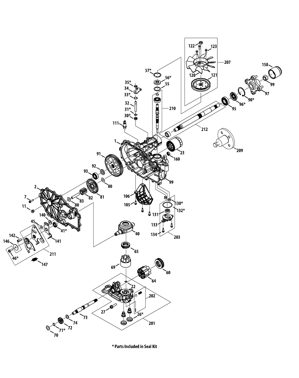 Transmission 918-04997a Lh Diagram and Parts List for Z-FORCES48 (53BH5FJB-53BH5FJB050)(2012) Cub Cadet Lawn Tractor